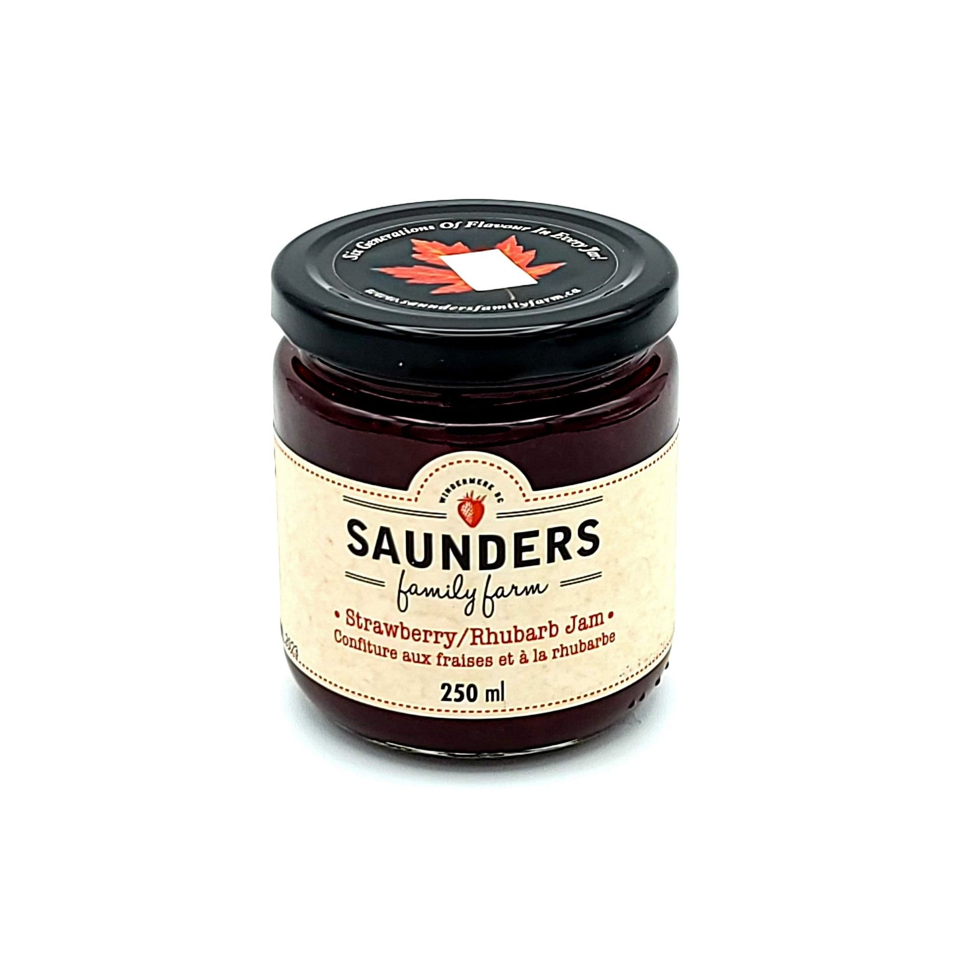 Saunders Family Farm - Strawberry/Rhubarb Jam - Valbella Gourmet Foods