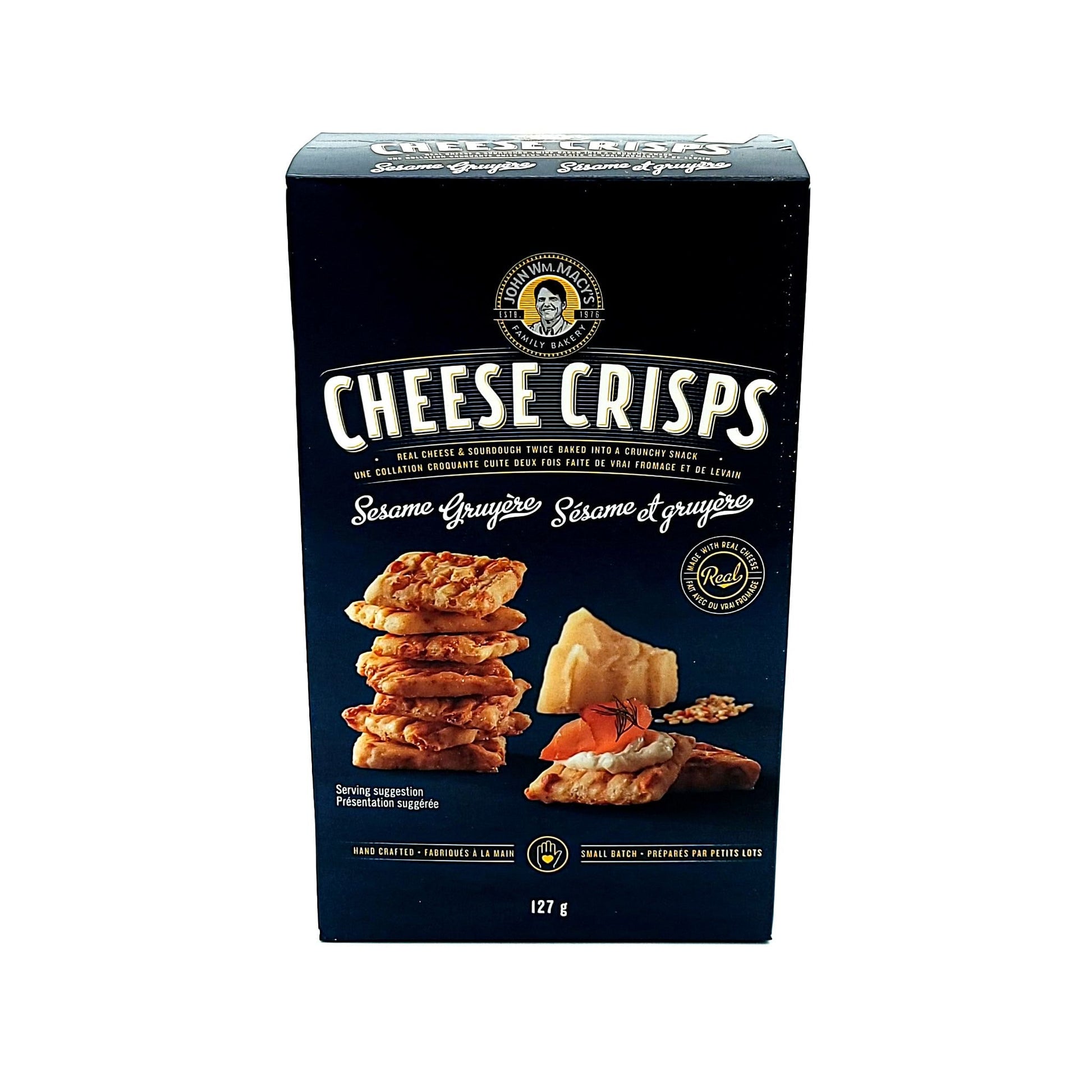John Wm.Macy's Cheese Crisps - Sesame & Gruyere - 127g - Valbella Gourmet Foods