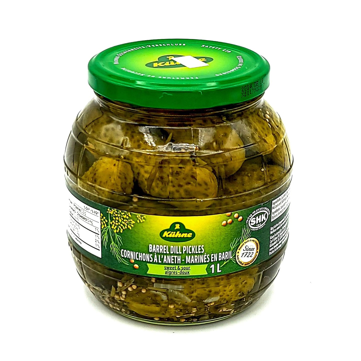 Kühne - Barrel Dill Pickles - 500mL - Valbella Gourmet Foods