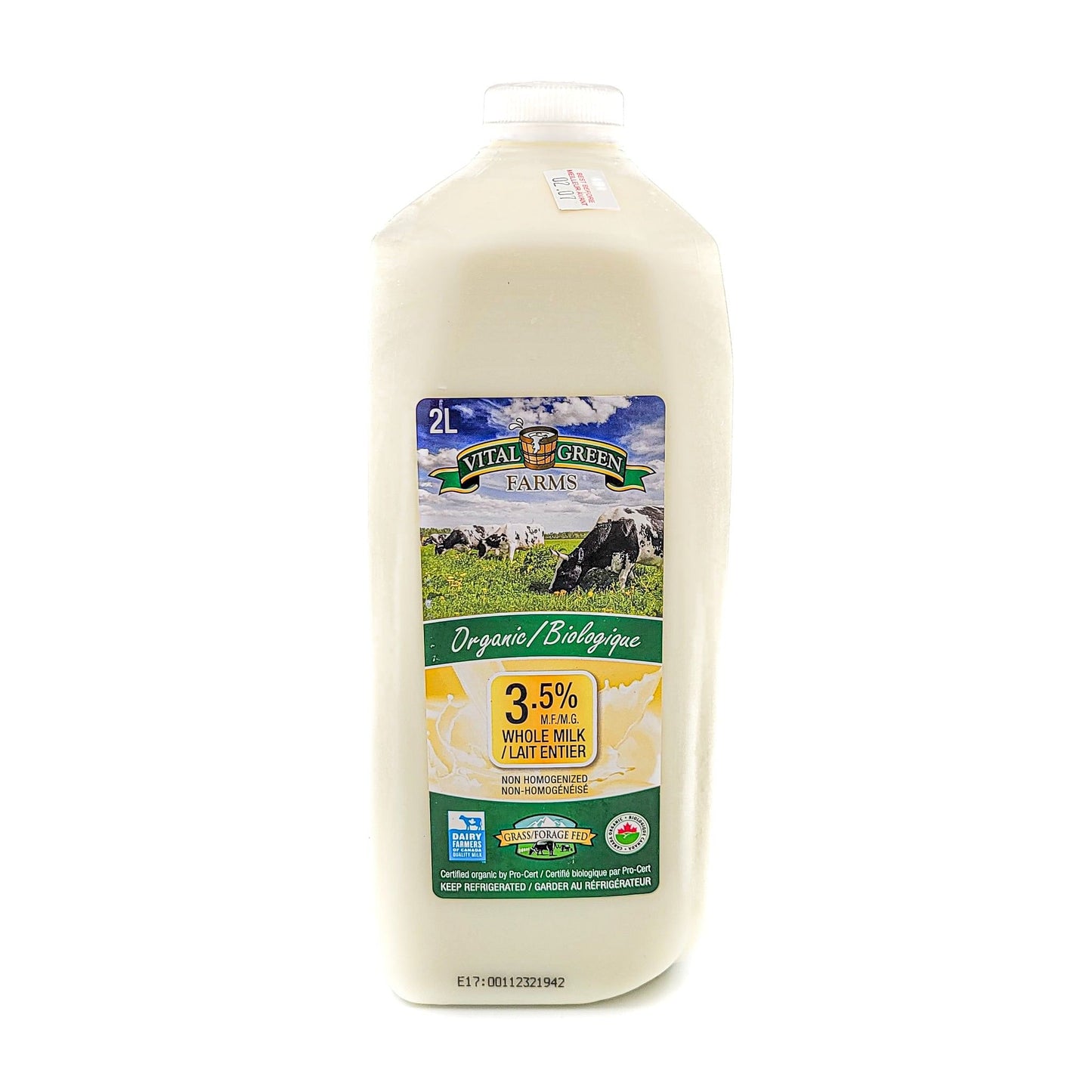 Vital Greens - Organic 3.5% Whole Milk - 2L - Valbella Gourmet Foods